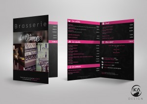 Le Dôme - Réalisation du menu d'hiver du restaurant par Ka Design | Graphiste freelance à Dijon