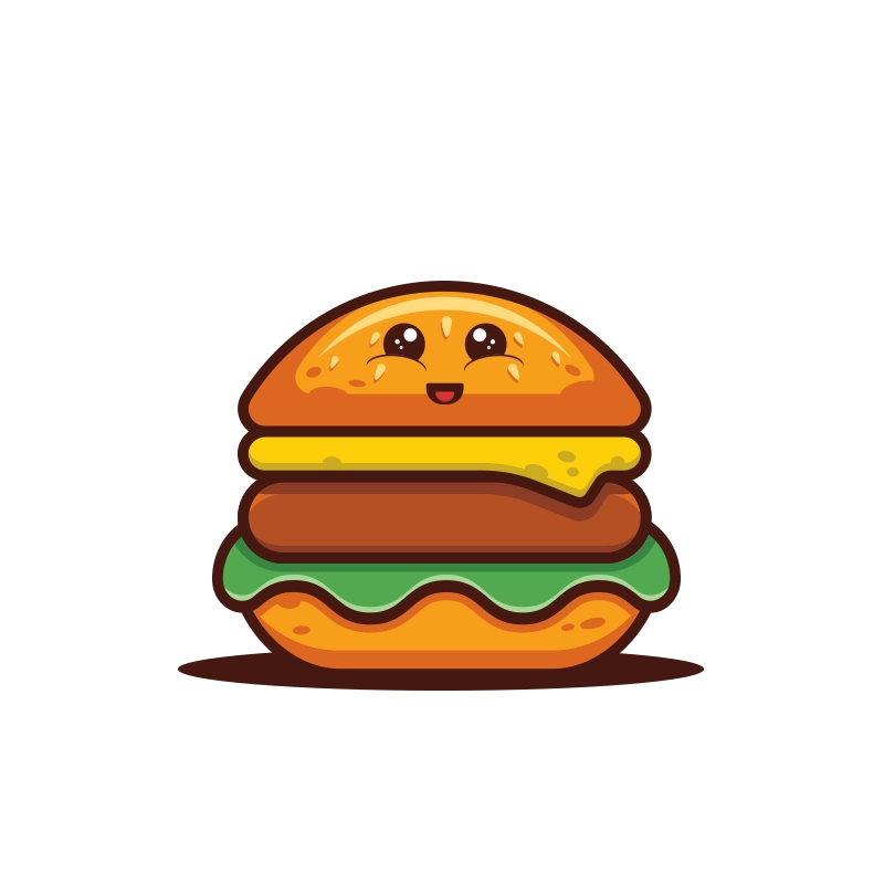 Illustration vectorielle d'un burger cartoon par Ka Design